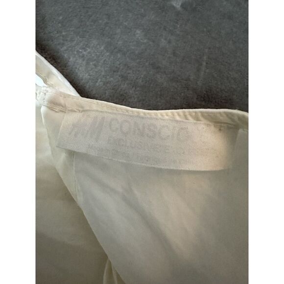 H&M-Conscious-Exclusive- Balloon Sleeves Peplum top off-white sz XS - Picture 9 of 11